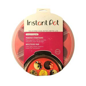 Instant Pot Silicone Egg Bites Mold with Lid Red 6 & 8 Quart Compatible New